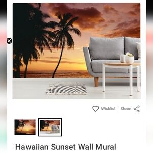 Wall Sized 8' 8" x 13' 8" Hawaiian Sunset Photomural